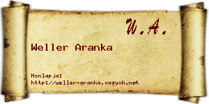 Weller Aranka névjegykártya
